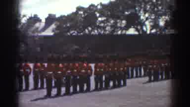 Quebec (1938): Soldiers in Red And Black Practice Drills