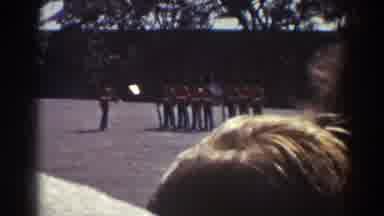 Quebec (1938): A Crowd Watching A Military Ceremony Of Men Marching On A Sunny Day