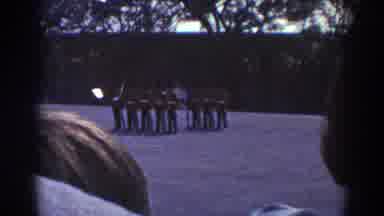 Quebec (1938): Buckingham Palace Guards Standing In A Semicircle As Two People
