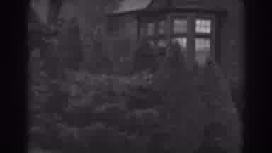 Winchester Maryland (1938): View Of Shrubs And Brick House On A Cloudy Day