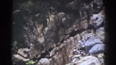 Mount Washington New Hampshire (1939): Rocks And Waterfall With A Person Looking