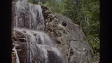 Mount Washington New Hampshire (1939): View Of Waterfall Over Brown Rocks On A