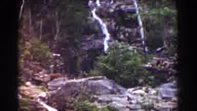 Mount Washington New Hampshire (1939): Waterfalls Cascading Down Rock face With