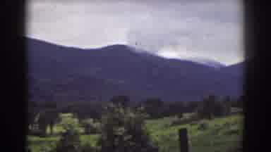 Mount Washington New Hampshire (1939): Green Field And Dark Mountains On The
