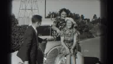 San Francisco California (1939): Women Sitting Truck Sunny Day Pushy Man Feeling