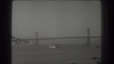 San Francisco California (1939): View Boats Sailing Sea Near Land Bridge Towers