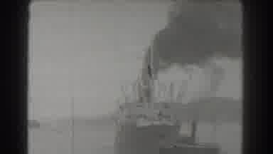 San Francisco California (1939): View Of Steamship Spewing Black Smoke And Tugboat