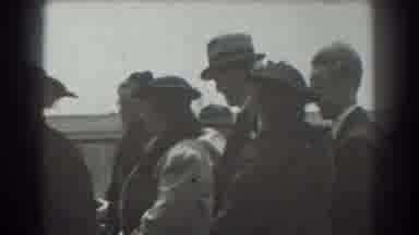 San Francisco California (1939): Men And Women In Hats And Coats Parasols Or