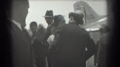San Francisco California (1939): At An Airport Women Arrives To Be Greeting By A