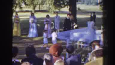Florida (1941): Kids Holding Dress Walking Wedding Park Bride Priest Family Old