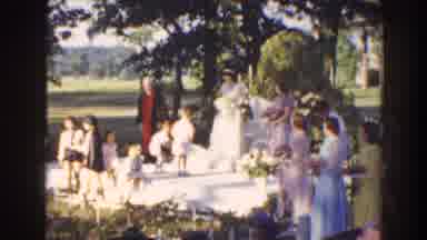 Florida (1941): Women In A Wedding Dress With Bridesmaids In Multi Color Dresses