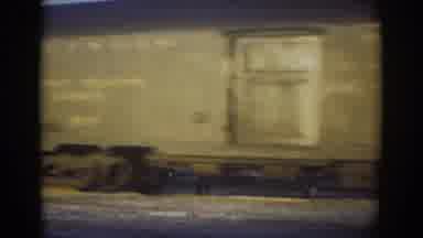 York Nebraska (1958): Old Beige Freight Train Riding In A Train Rail No Near
