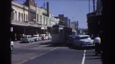 Brisbane Australia (1967): View Of White Electric Trolley Car On A Sunny Day