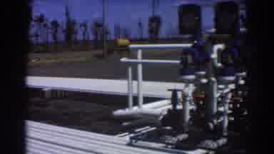BRISBANE AUSTRALIA-1967: White Pipeline Network On A Beautiful Day Densely