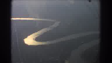 Brisbane Australia (1967): The Curvy River Shot Through The Window Of A High Plane