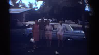 Fort Lauderdale Florida (1967): People Near A Blue Car Outside