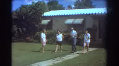 Fort Lauderdale Florida (1967): Four Older People Walking In Front Of A Suburban