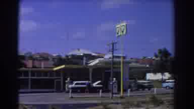 Perth Australia (1967): An Old Style Gas Station With Cars Parked In Front