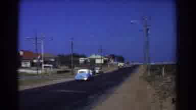 PERTH AUSTRALIA-1967: Suburban Street and Town Center with Classic Cars