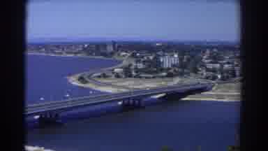 Perth Australia (1967): Body Of Water Circles A City While Roads And Bridges Are