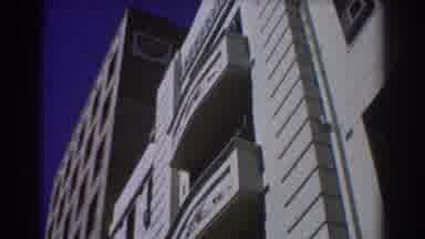 Perth Australia (1967): Sunlit City Buildings With Balconies Then Blue Aircraft