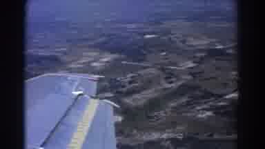 Perth Australia (1967): Aerial View Of Plane Wing Flying Over Green Farmland On A