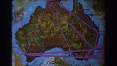 Sydney Australia-1967: Map Of Australia With Purple Flight Routes
