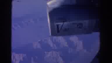 Sydney Australia (1967): View Out Airplane Window Of Jet Engine And Mountain Peaks