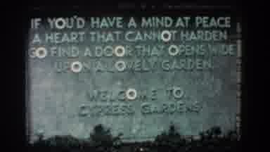 Florida (1957): A Welcome Sign To Cypress Gardens With A Quote On It