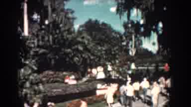 Florida (1957): Group Of Olden Day Style People Walking Around While Enjoying