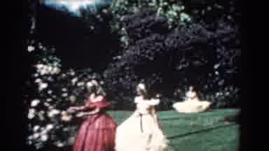 Florida (1957): Small Group Women Walking Flowing Dresses Smelling Garden Open