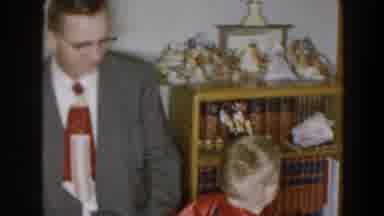 Wheeling Ohio (1957): Boys Play Around An Elderly Man Dressed In A Suit And Tie