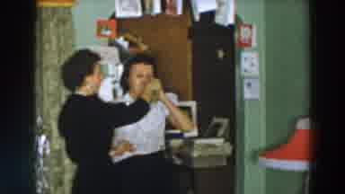 Wheeling Ohio (1957): Two Women Take Dismissive Sips Of Beverage From Patterned