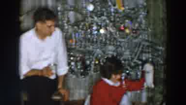 Wheeling Ohio (1957): Christmas Party With Children Opening Gifts And People