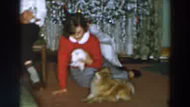 Wheeling Ohio (1957): A Woman Playing With Her Pet Dog And Hamster During