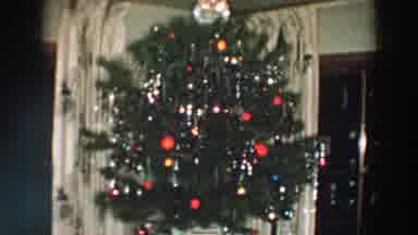 Wheeling Ohio (1957): Christmas Tree Decorated With Red Gold Blue Silver And