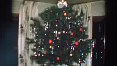 Wheeling Ohio (1957): Our Christmas Tree With Big Bright Lights