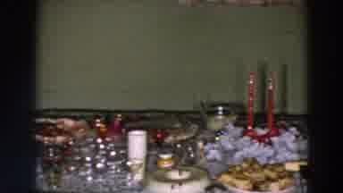 Wheeling Ohio (1957): Footage Of A Full Table With Food Drinks And Candles