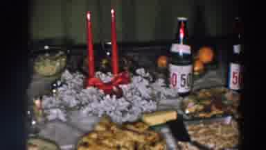Wheeling Ohio (1957): Table With Candles Fifty Fifty Grapefruit Soda Other Bottled