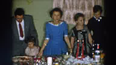 Wheeling Ohio (1957): Family Gathered Around Big Table In Dining Room Of House