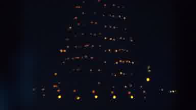 Wheeling Ohio (1957): Huge Turning Christmas Tree With Twinkling Lights At Night