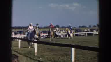 Wheeling Ohio (1957): Footage Of Several Cowboys Riding Horses At A Public Event