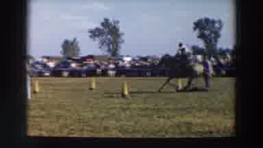Wheeling Ohio (1957): Two Men Attempt To Ride A Horse Through A Path Set By Cones