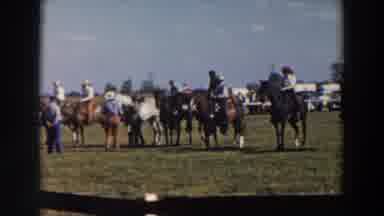 WHEELING OHIO-1957: Rodeo In Full Swing With Riders And Horses