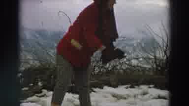 Italy (1958): Family Playing Outside Snow Winter Child Father Mother Parents