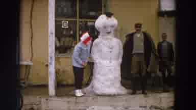 Italy (1958): We Built The Biggest Snowman With No Snow Around On These Steps