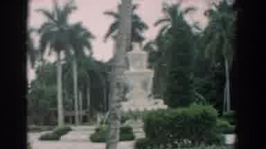 South Carolina (1958): View Of White Water Fountain And Palm Trees On A Clear Day