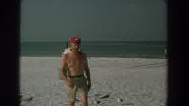 Yorktown Virginia (1958): A Gentleman Is Walking Along The Beach On A Nice Day