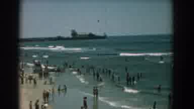Yorktown Virginia (1958): A Lot Of People Having Fun On The Beach Catching The Sun