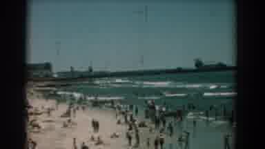 Yorktown Virginia (1958): Crowded Beach During Summer Time